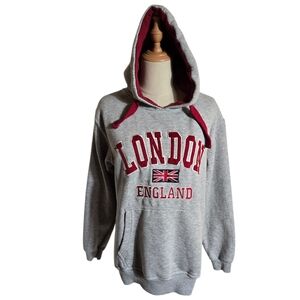 Gray London England Embroidered Hoodie